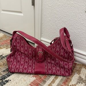 Vintage Y2K Fossil Monogram Baguette Bag in Hot Pink